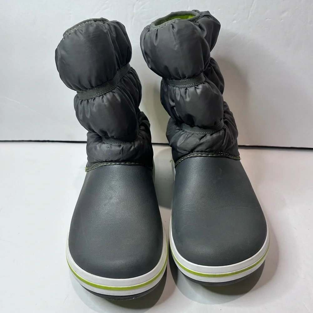 Kids Gray and Green CROC Boots